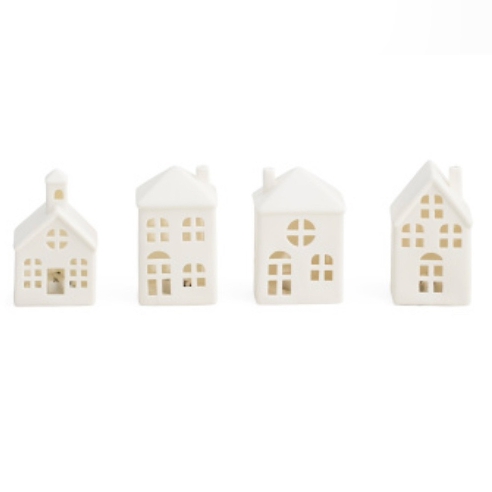 NWT Martha Stewart Porcelain LED House Set